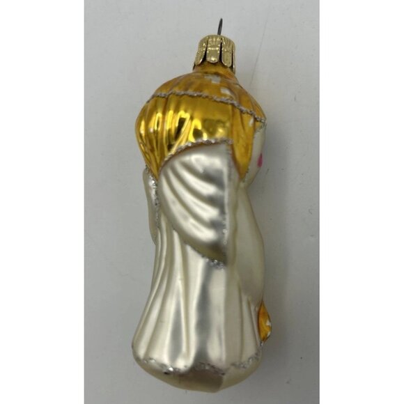 Ornament Angel Mercury Glass Horn Christmas Bohemian Mica Czech Republic Vtg - Picture 4 of 5